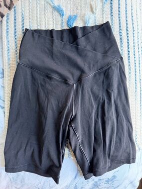 Offline by aerie Black High-Rise Bike Shorts with Crossover Waistband